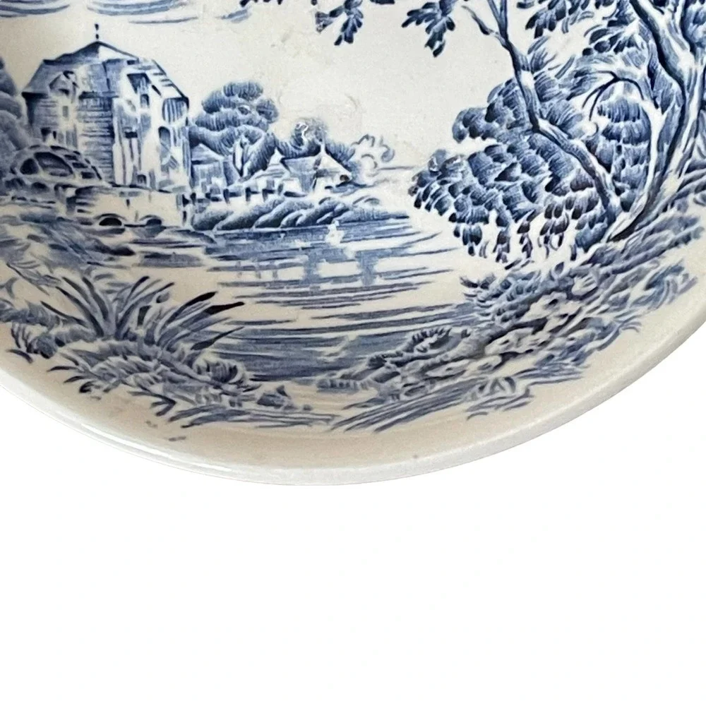 Vintage Enoch Wedgewood‎ Countryside Small Bowl Blue White 5